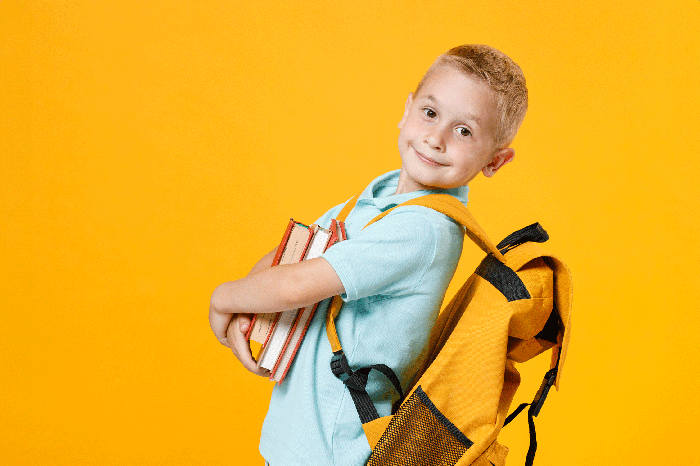 Schoolboy with backpack